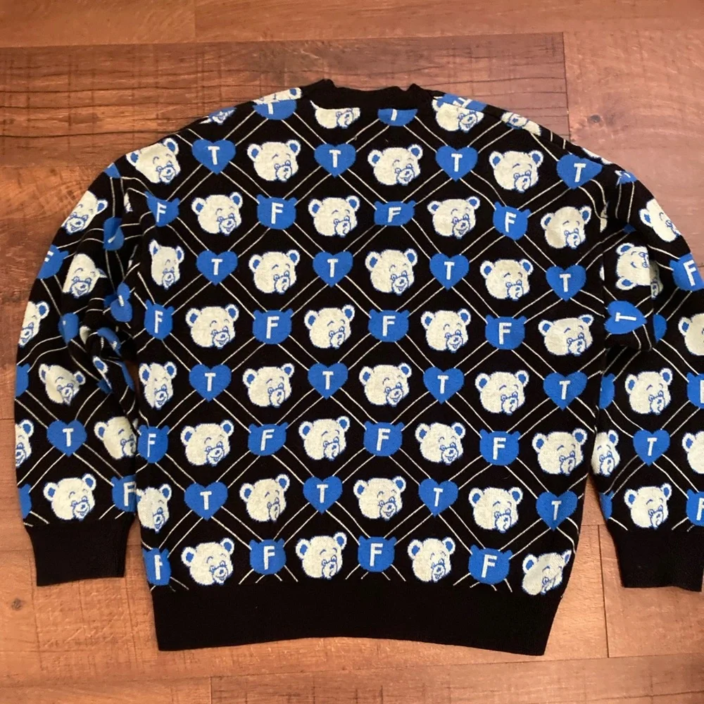 Teddy Fresh x Care Bears Diamond Cardigan Sweater Jacquard EUC Unisex XL